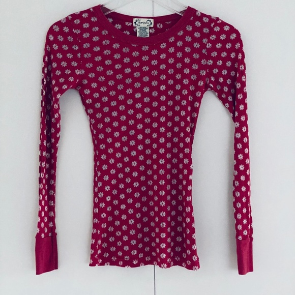 Next Era I 90s I Novelty Daisy Print Thin Rib Thermal-Like Top - Picture 11 of 13